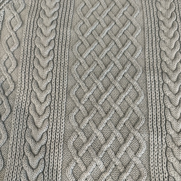 Talbots cable knit ribbed turtle neck sweater, size large petite, light … - Picture 8 of 9